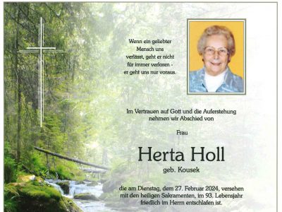 Ehemalige Sekretärin und Tagesschulheimleiterin Herta Holl verstorben